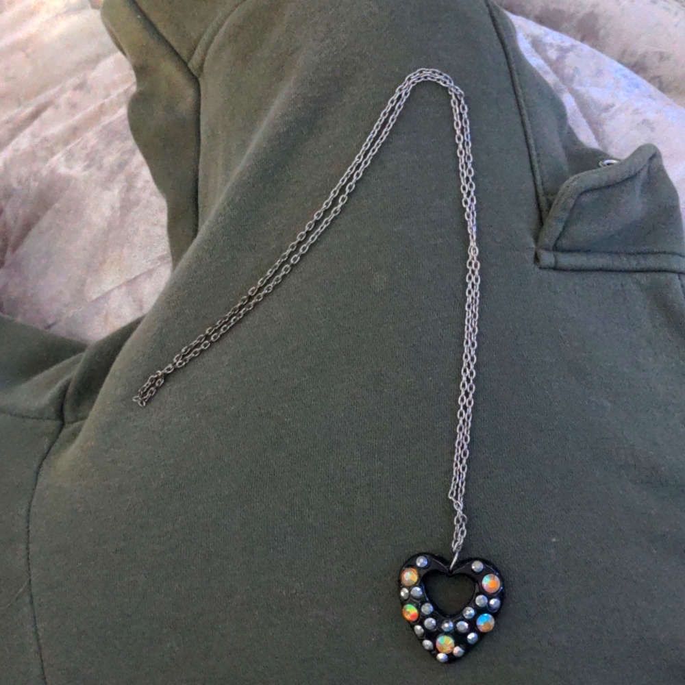 Studded Heart shaped Necklace